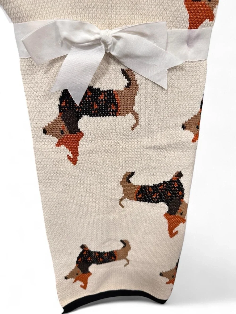 Isaac Mizrahi Beige Halloween Dachshund Decorative Throw